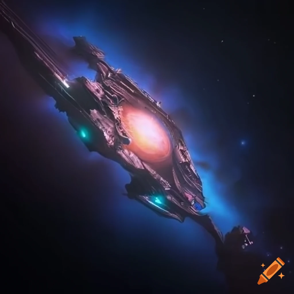 Scifi ship traveling through the universe on Craiyon