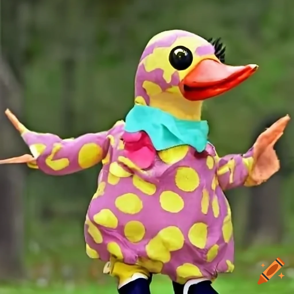 Mallard duck dressed as mr. blobby character on Craiyon