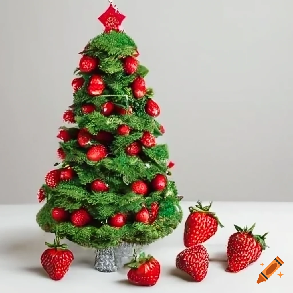 Strawberry christmas tree on Craiyon