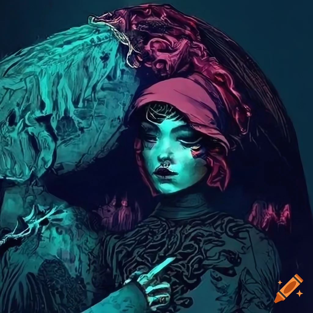 Family of whalers in a 19th century world of darkness scene with