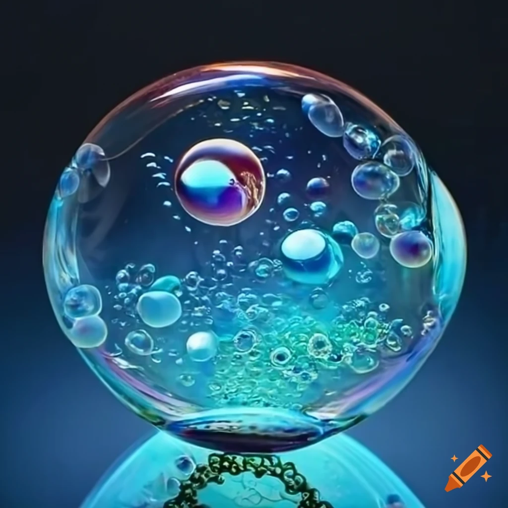 Engraved glass bubbles with poetic names on Craiyon