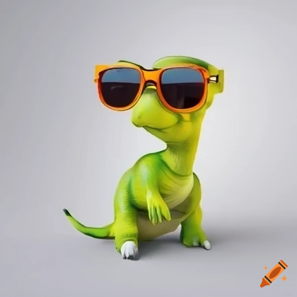 Dinosaur wearing sunglasses on Craiyon