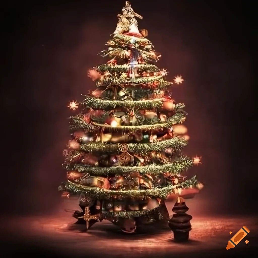 Steampunk christmas tree on Craiyon