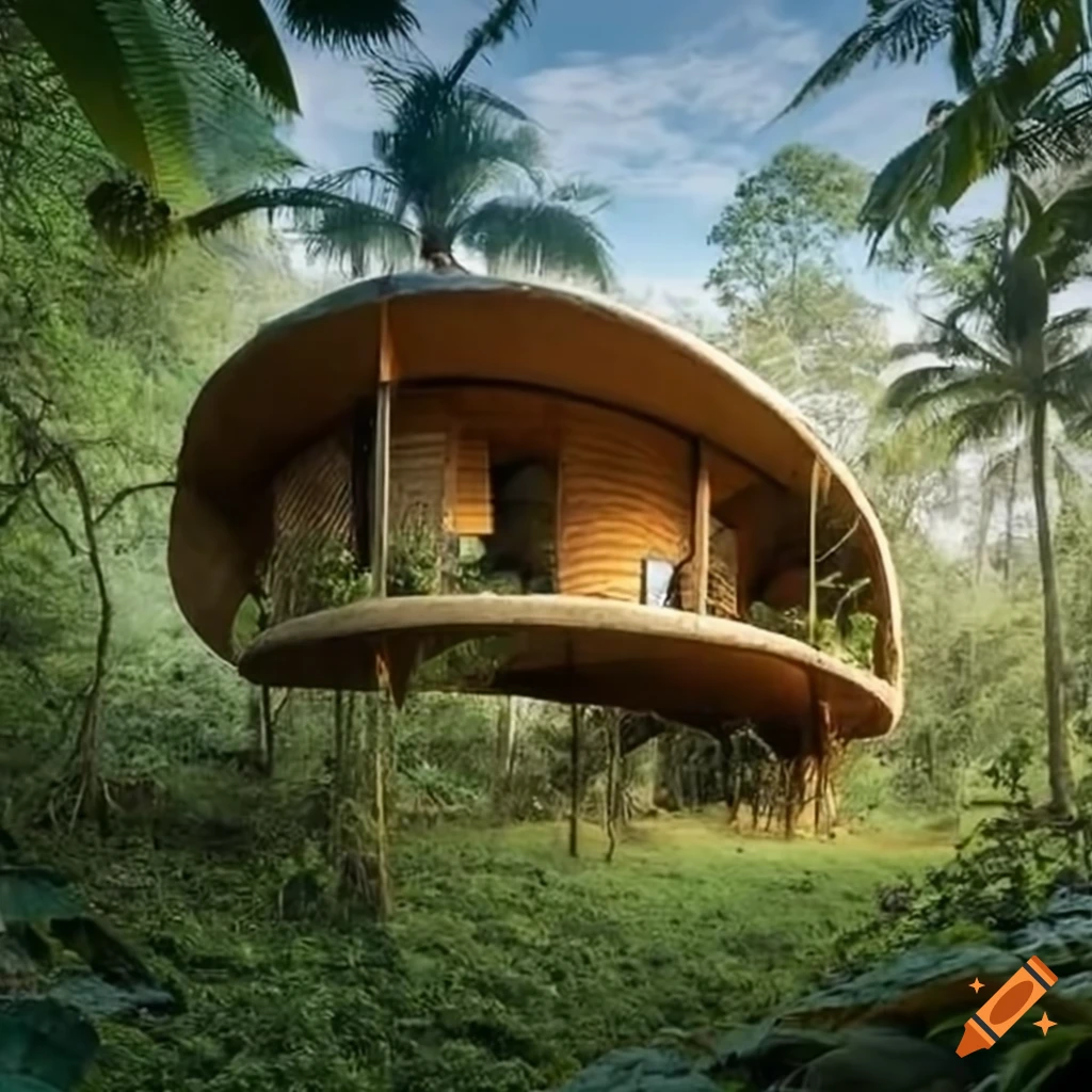 Earthbag home on the border of the Amazon jungle in a homestead plot