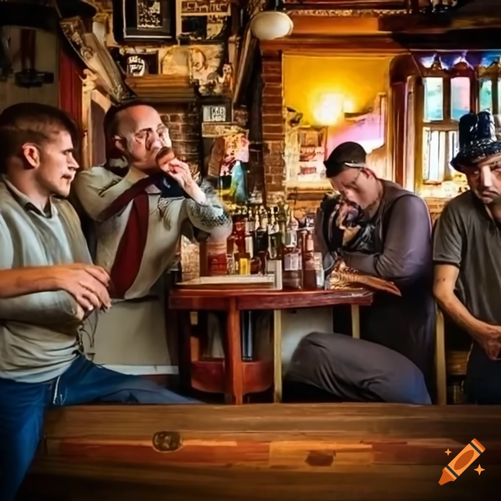 Group of friends in a pub called Svejk