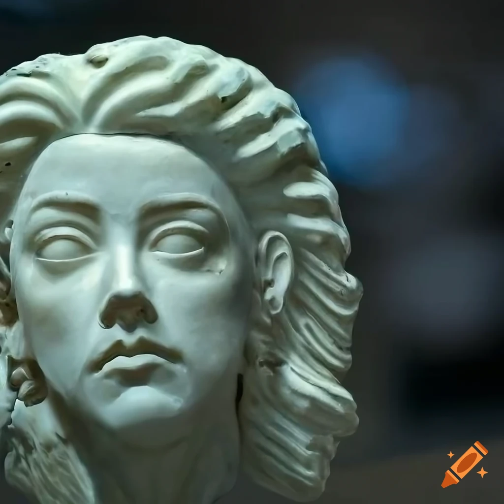 Greek woman bust statue on Craiyon