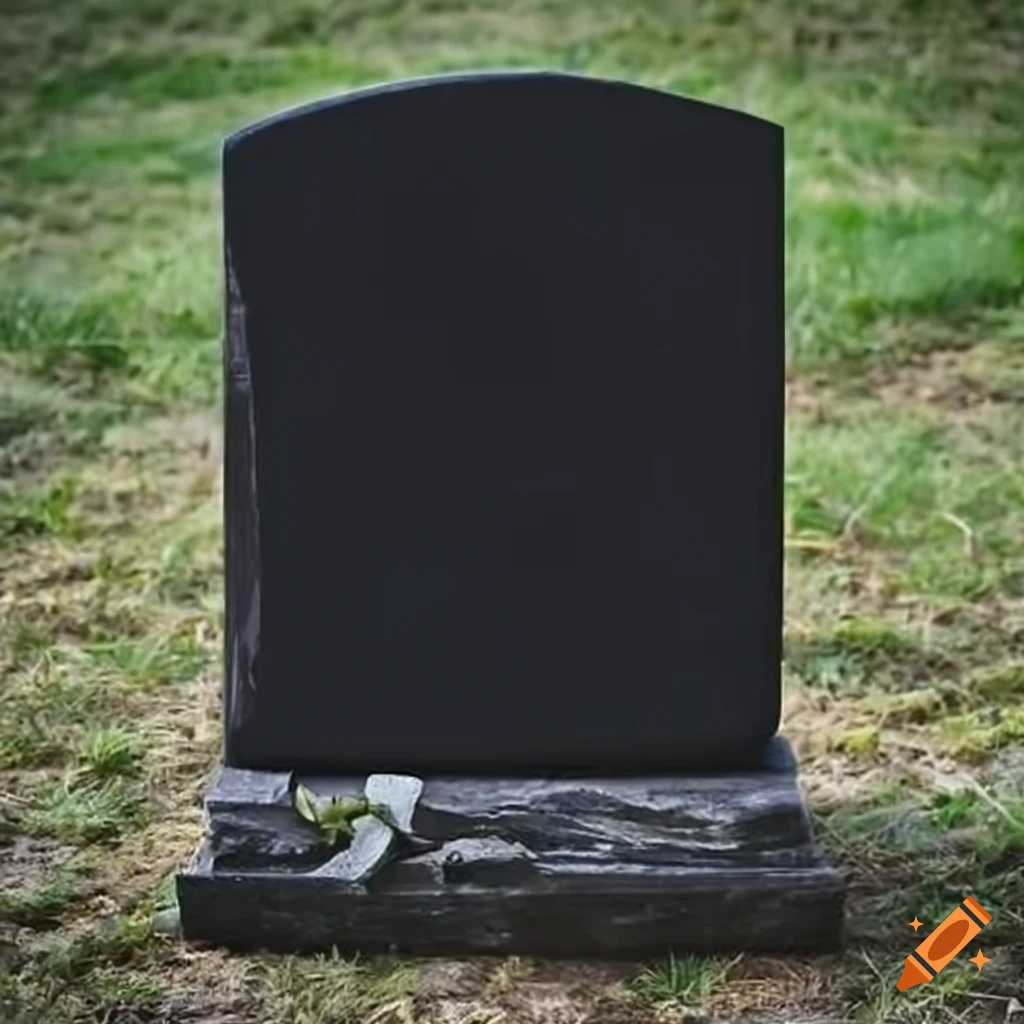 Modern black headstone