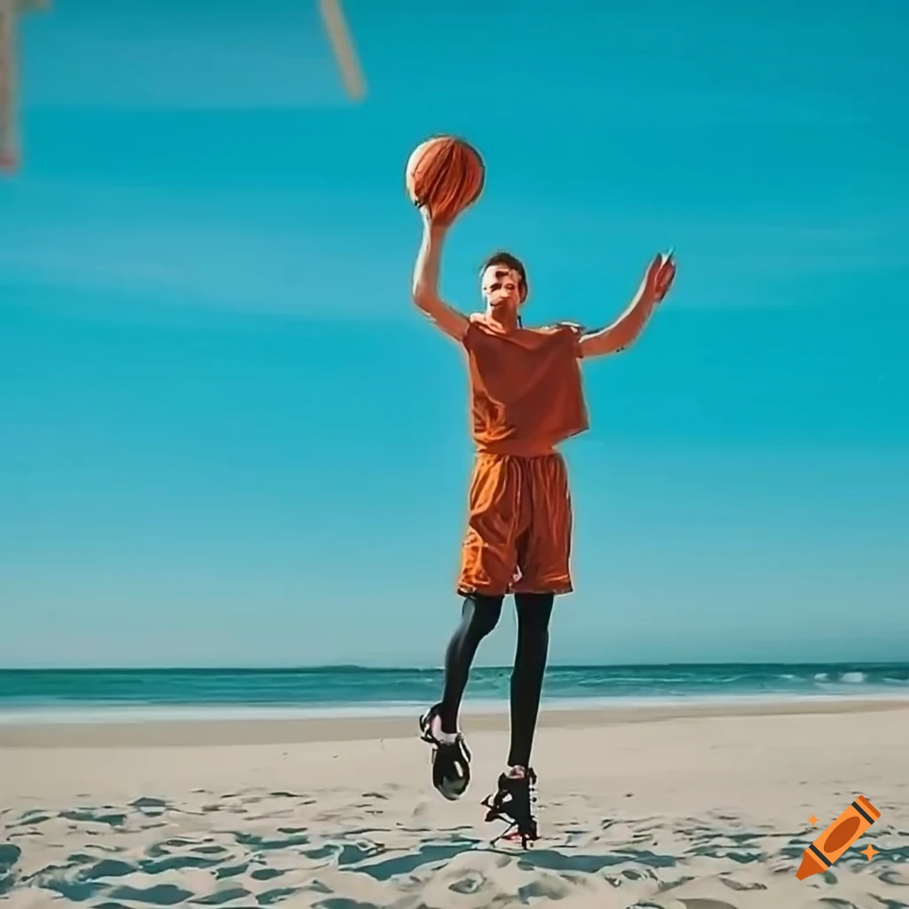 basketball-game-on-venice-beach-on-craiyon