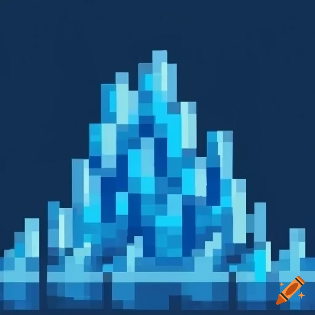 Pixel art ice spikes in video game style on Craiyon