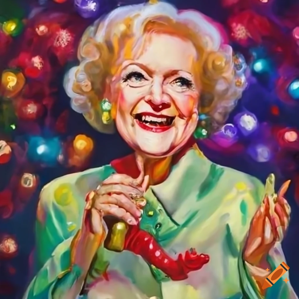 Betty White celebrating Christmas in a nightclub