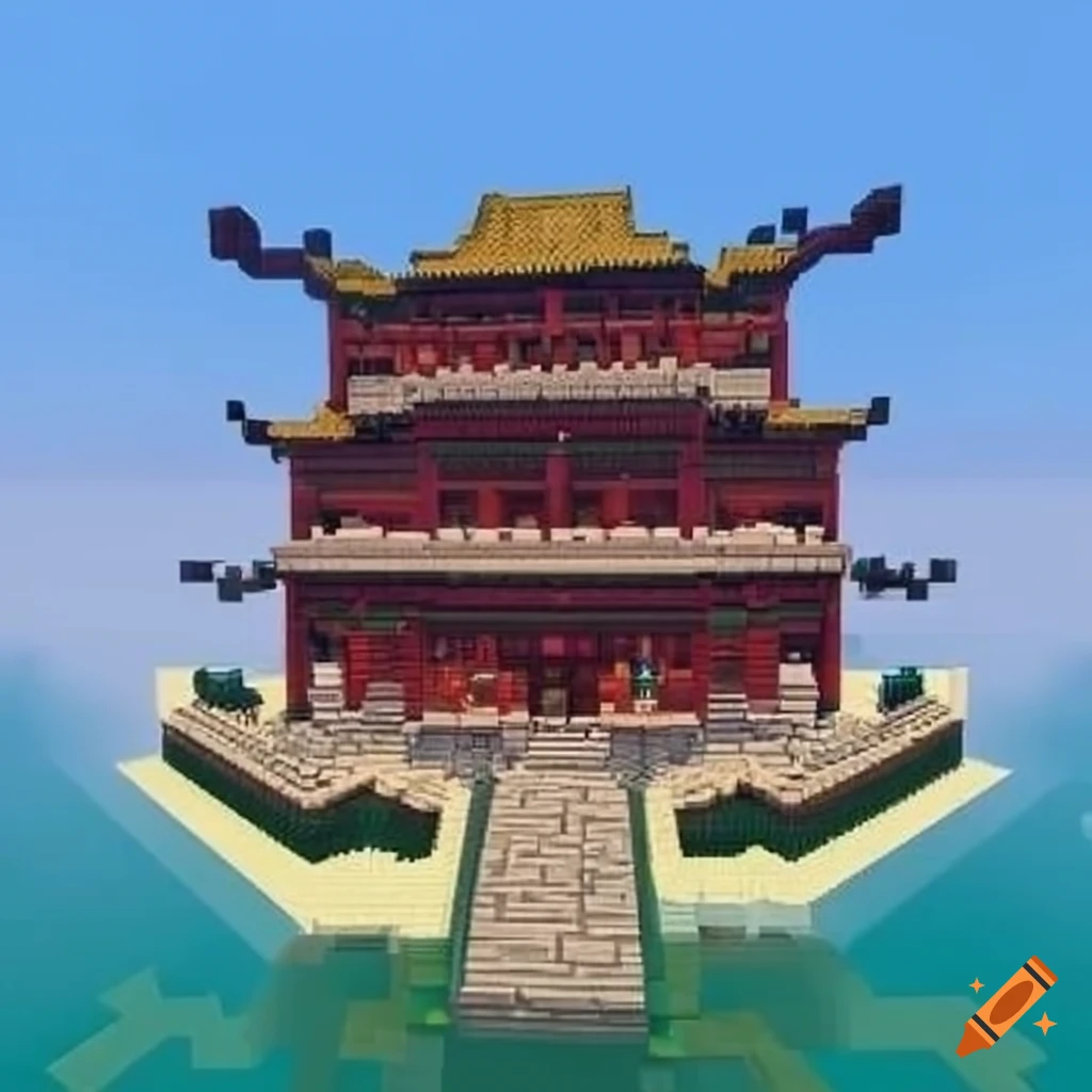 Epic ancient china themed minecraft build on Craiyon