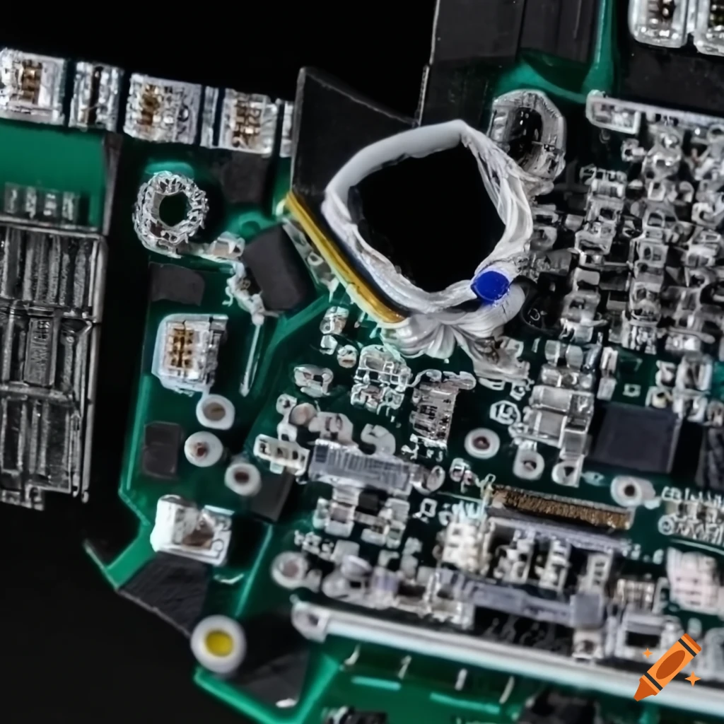 Messy and improperly soldered circuit board with wiring and components