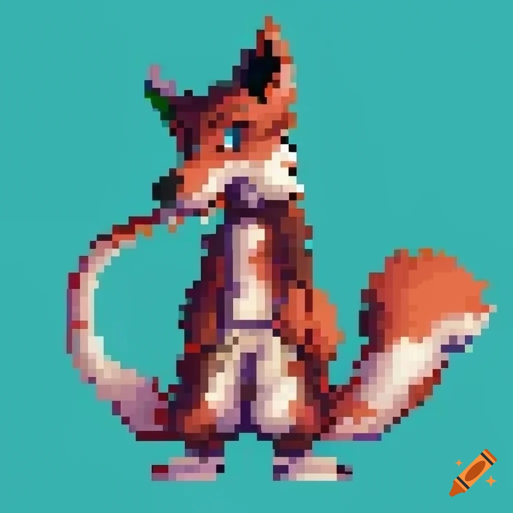 Pixel art of a furry character