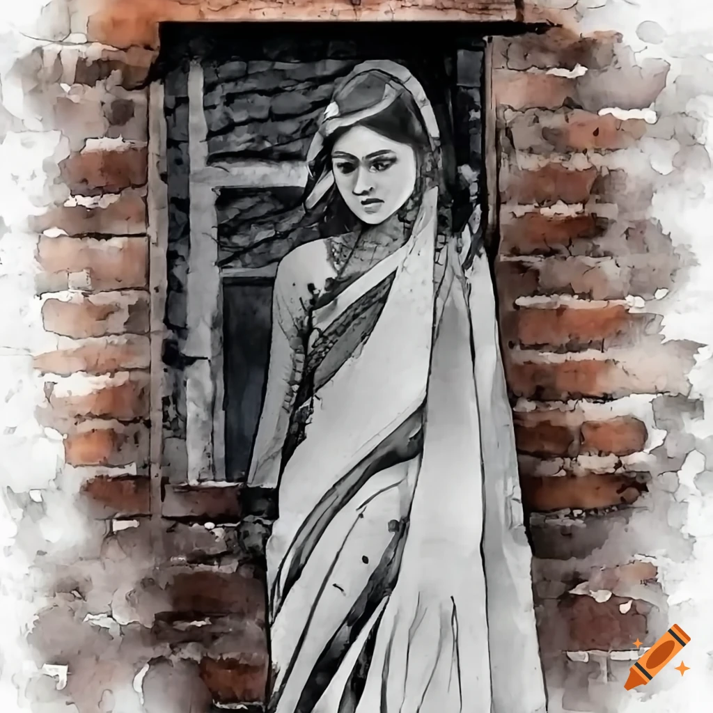 Woman in saree : r/sketches