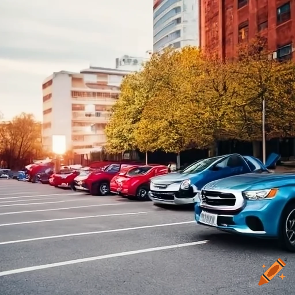 Outdoor Parking Lot With 7 Cars On Craiyon