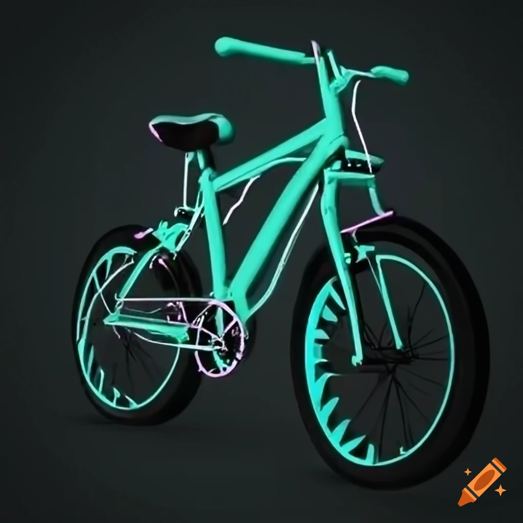 Neon style bicycle on Craiyon