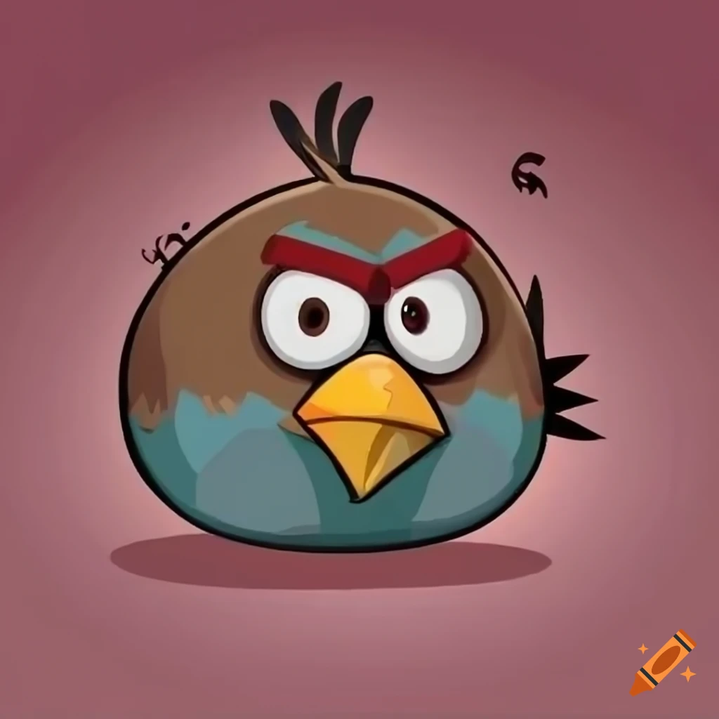 Brown bird in Angry Birds style