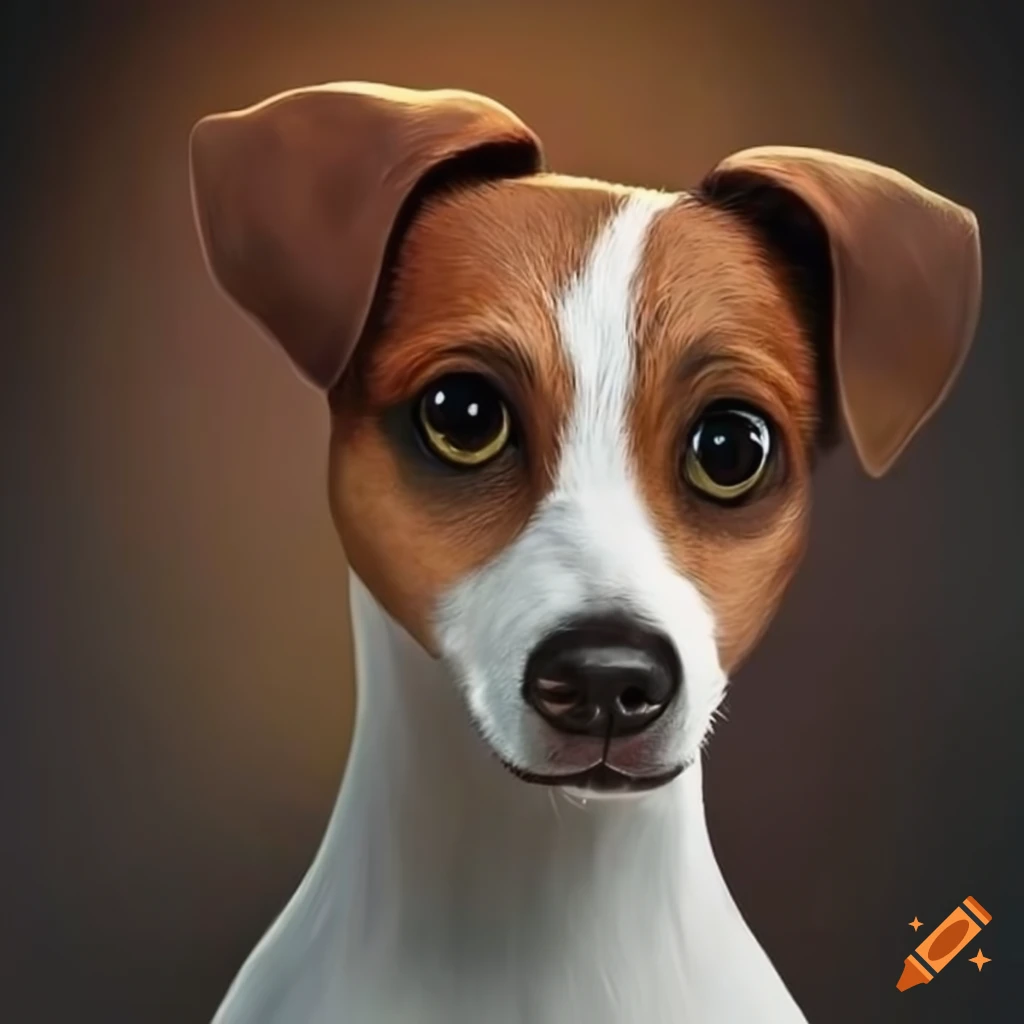Hyper realistic portrait of a jack russell terrier dog on Craiyon