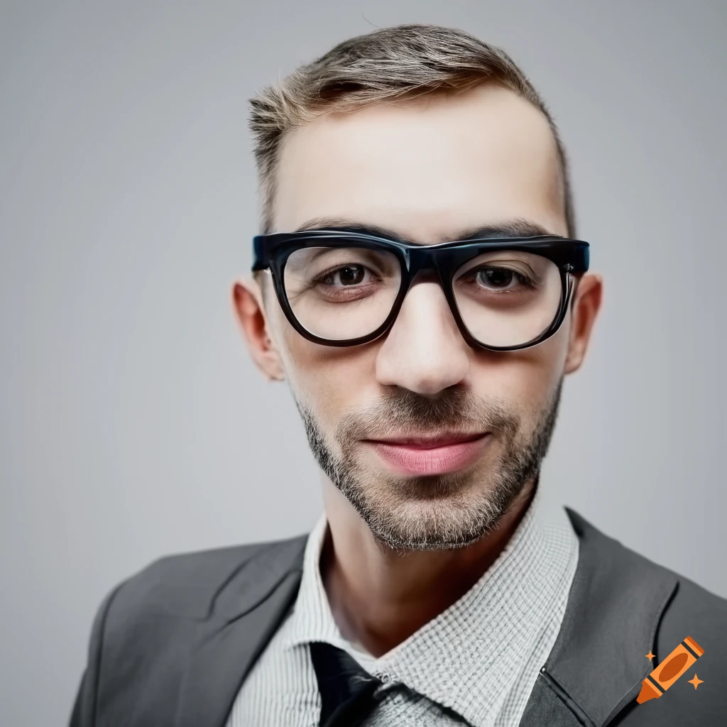 smiling-gentleman-with-glasses-on-light-gray-background-on-craiyon