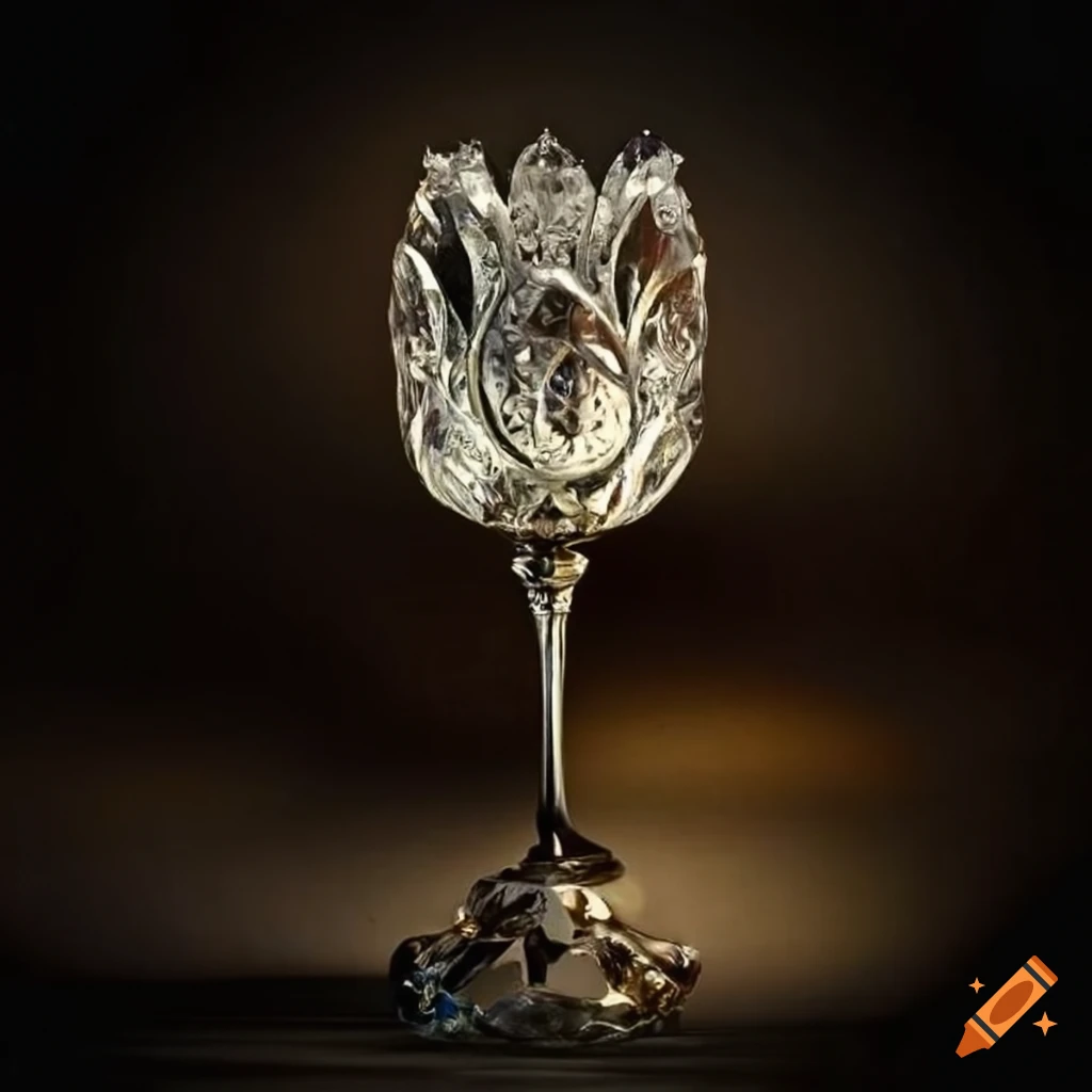 Ornate crystal tulip in Dutch gothic still-life