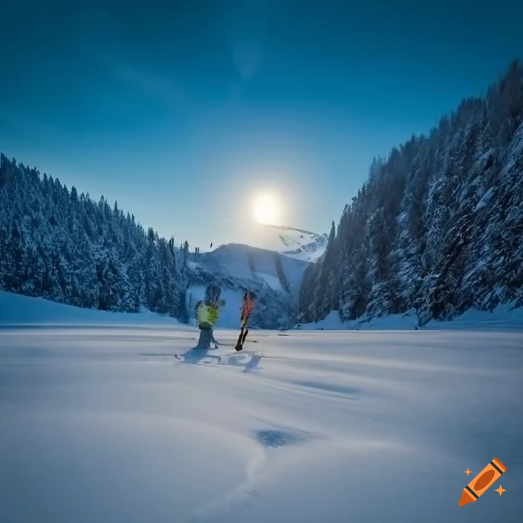 Snowboarder at Bergkastel skiing area in Nauders, Austria