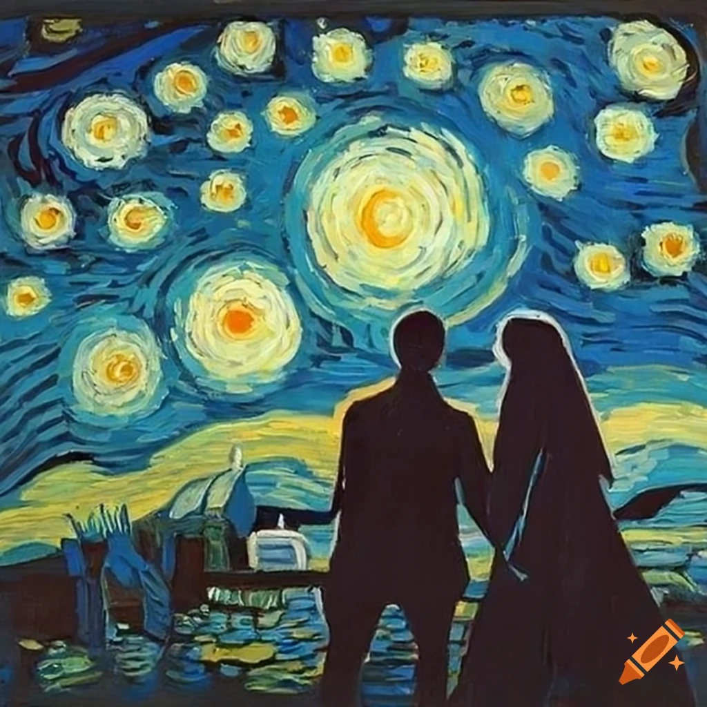 Starry night by van gogh but in real life on Craiyon