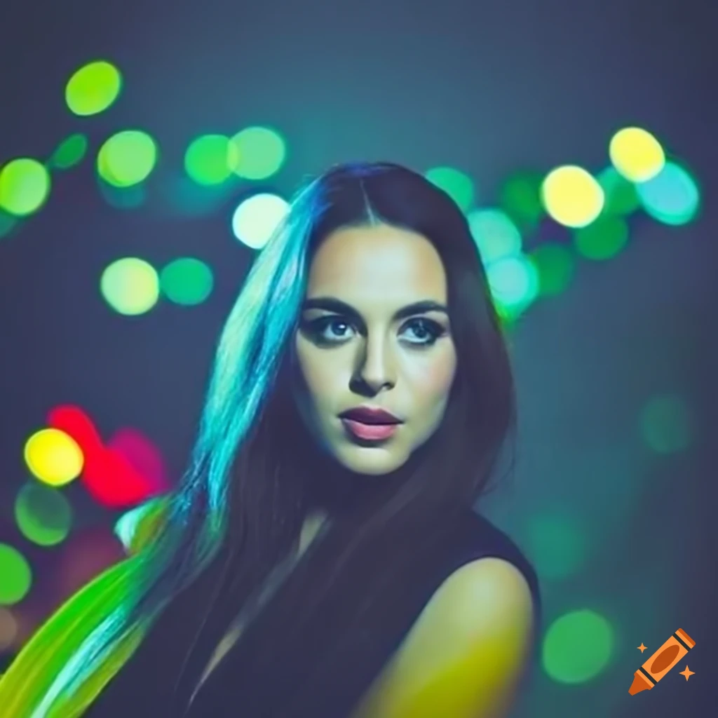 Close-up beauty selfie with bokeh jungle background on Craiyon