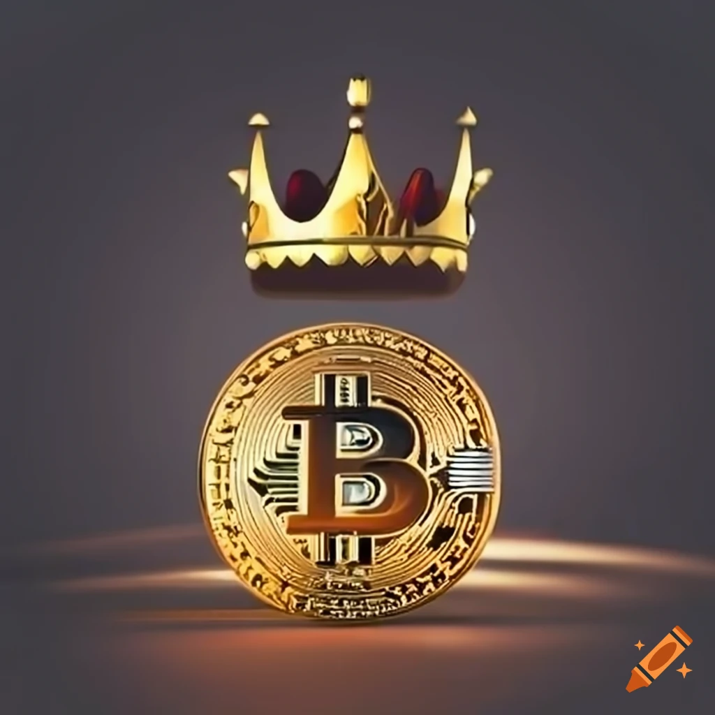 Regal king crown with a modern Bitcoin touch