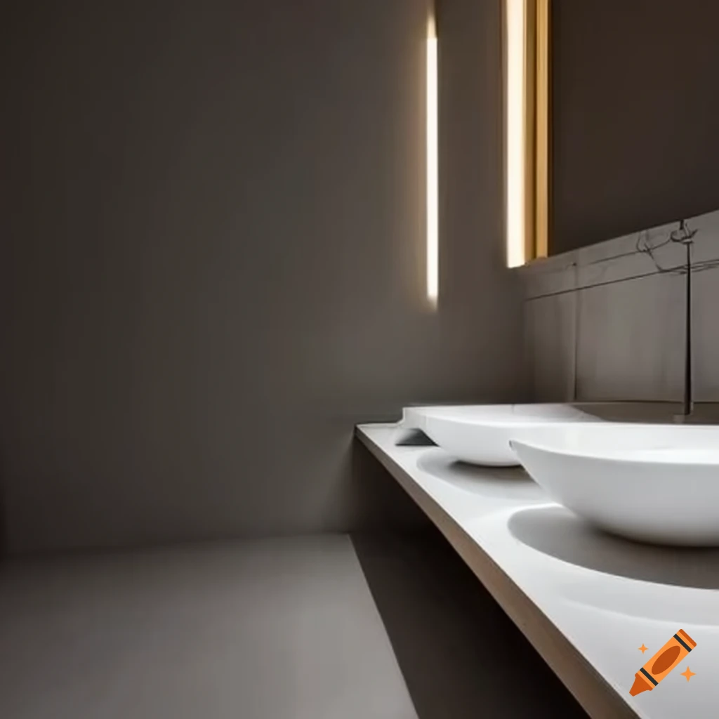 Minimalistic japanese bathroom with marble finish on Craiyon