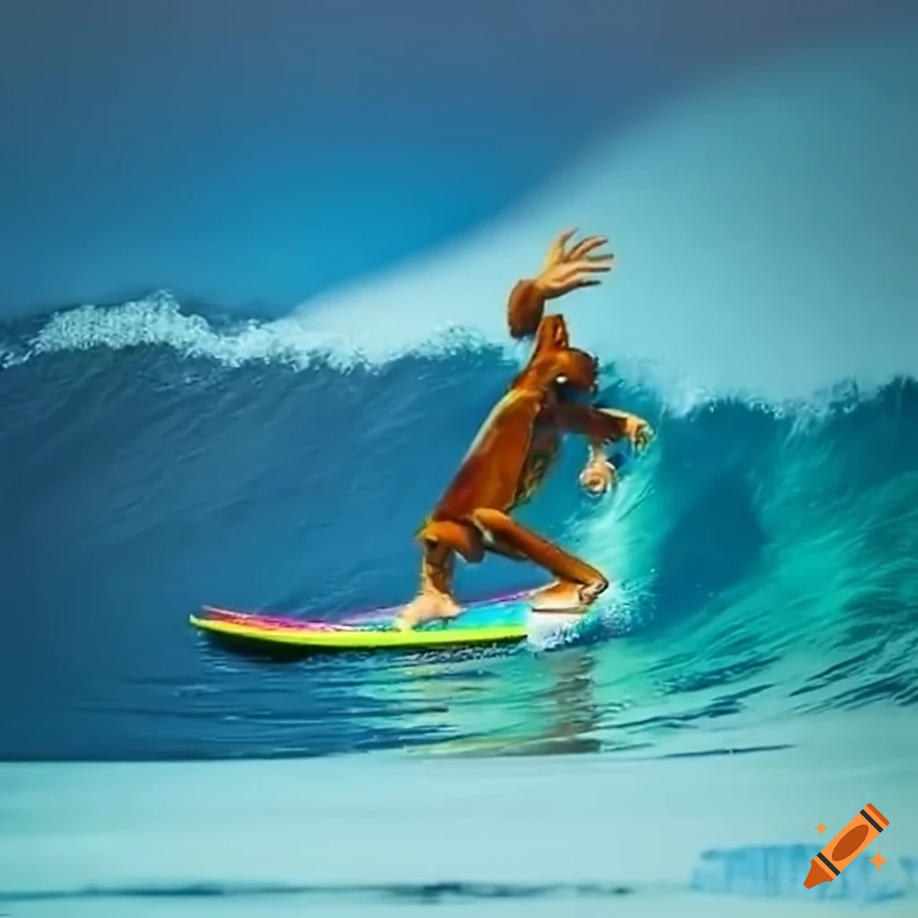 Donkey kong surfing on Craiyon