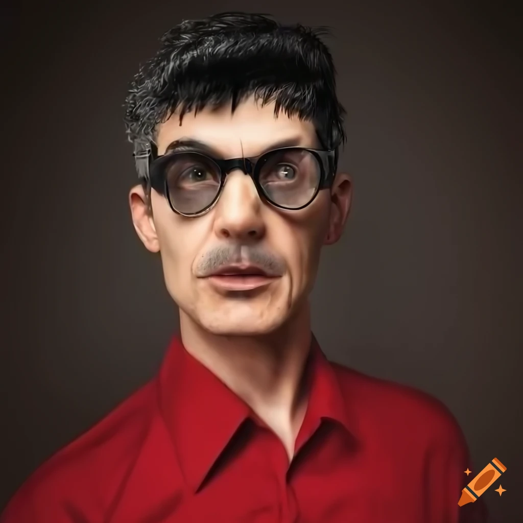 Photorealistic image of a handsome 50yearold man with black hair and