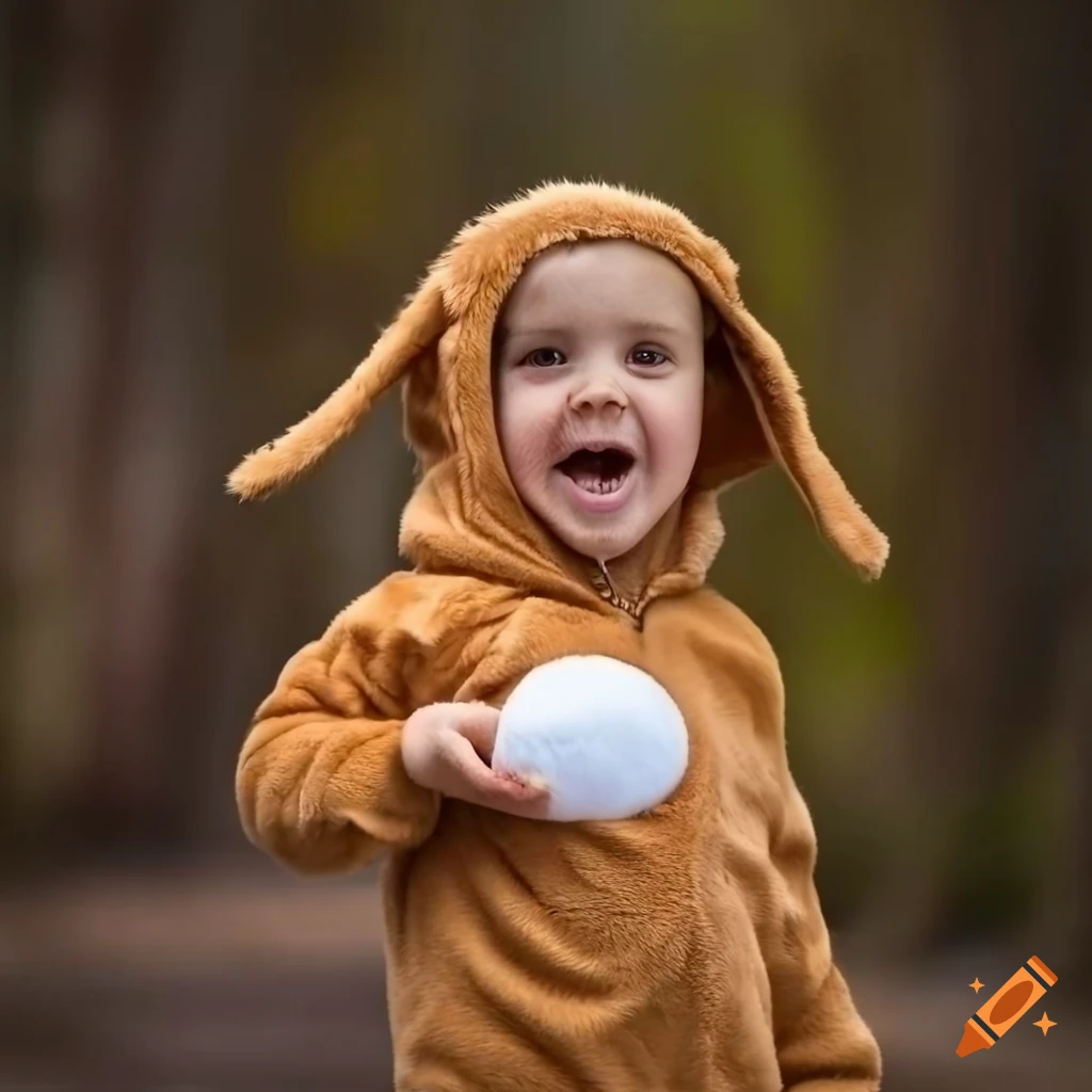 child-wearing-a-caramel-brown-dog-plush-costume-with-zip-and-white-oval