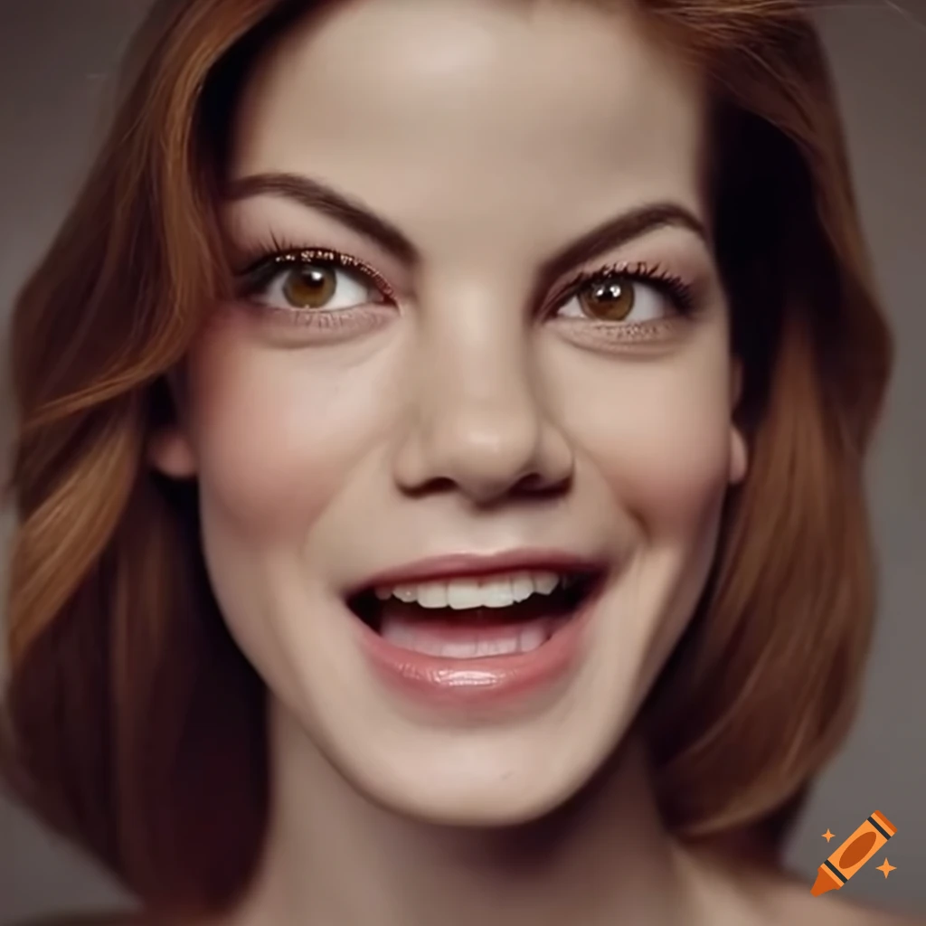 Stunning smiling young woman with a cute look in high definition on Craiyon