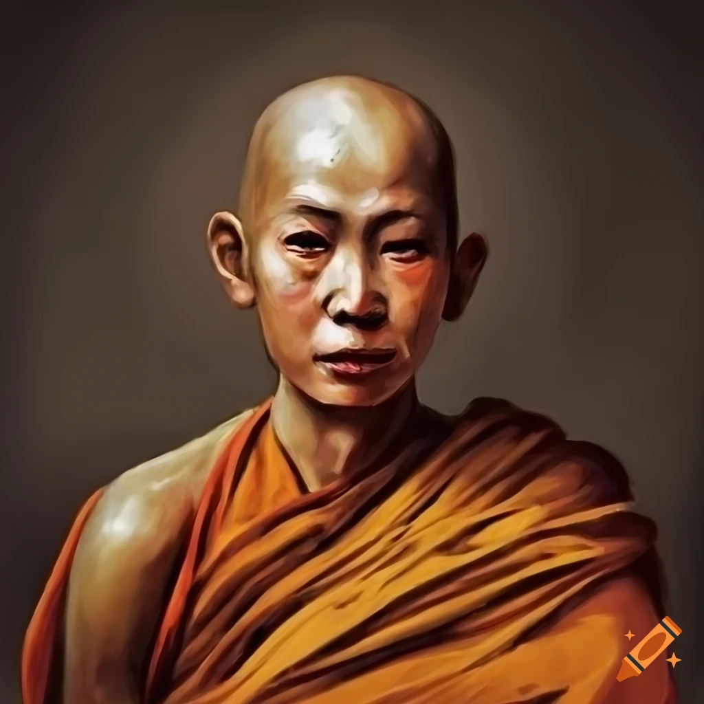 Monk in peaceful meditation