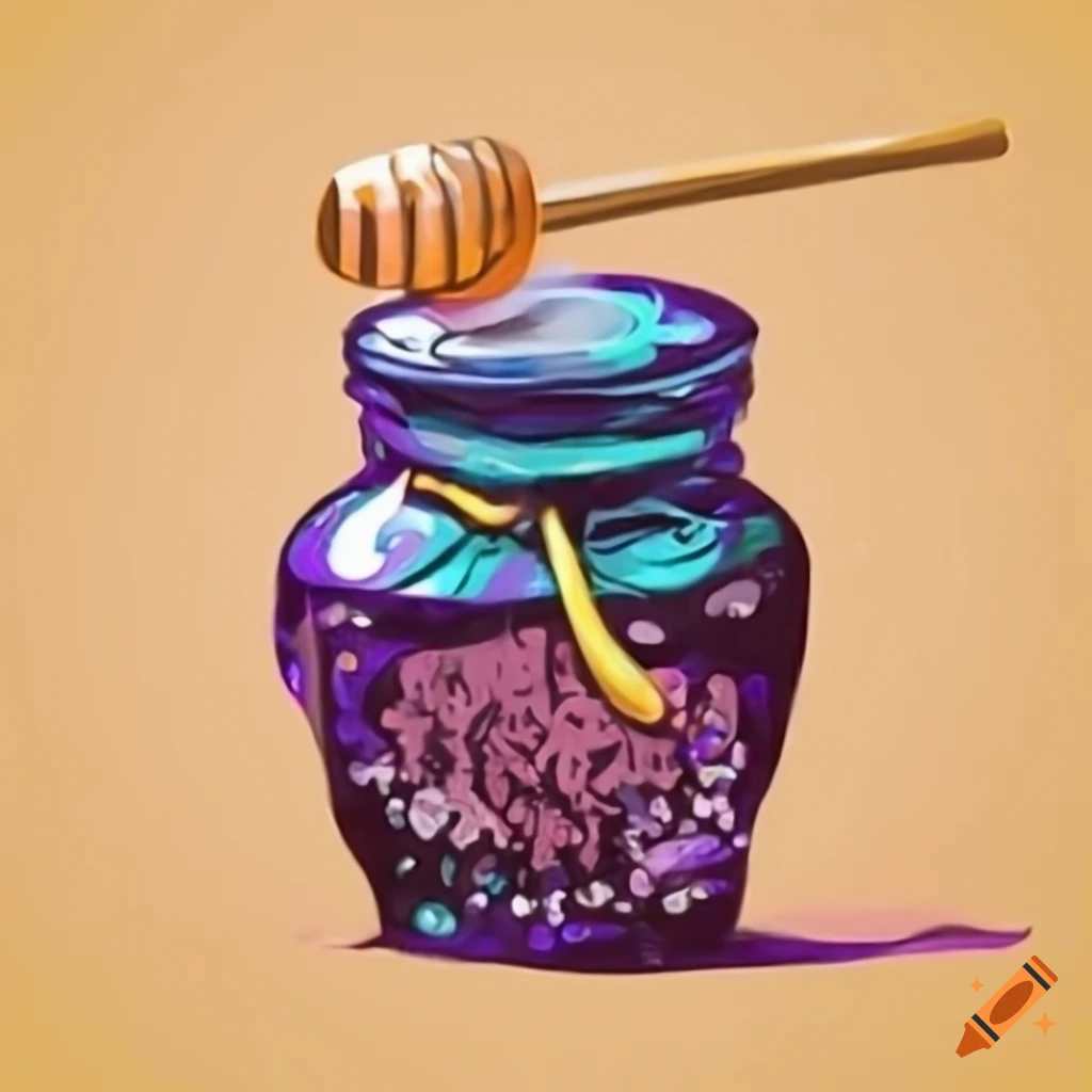 Dripping honey jar on backgammon board with two sixsided dices on Craiyon