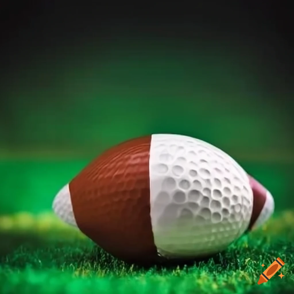 Golf ball and football combination on Craiyon