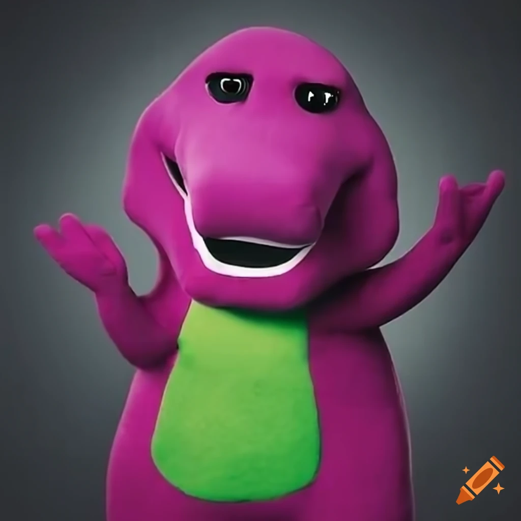 Barney the purple dinosaur character on Craiyon