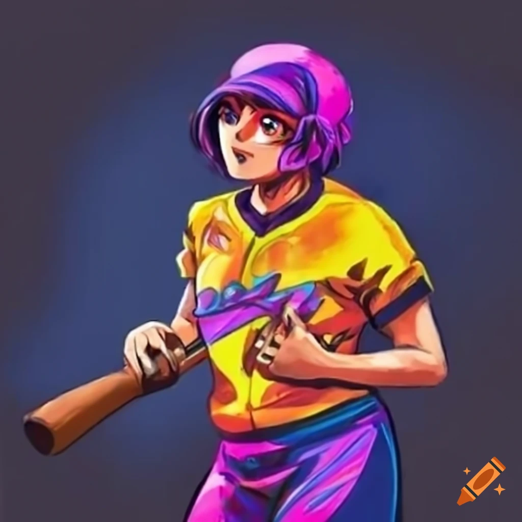 Brunaille artwork of a softball hitter