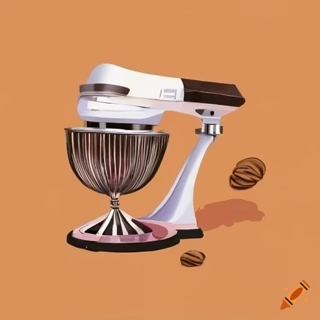 Mixer on stand with butter paper and ingredients for cookie dough