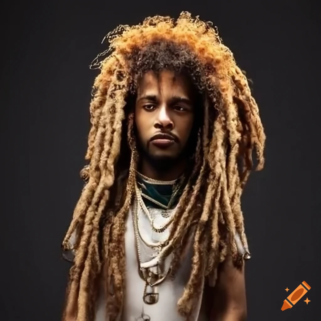 Rasta hair hip-hop artist with a dollar necklace