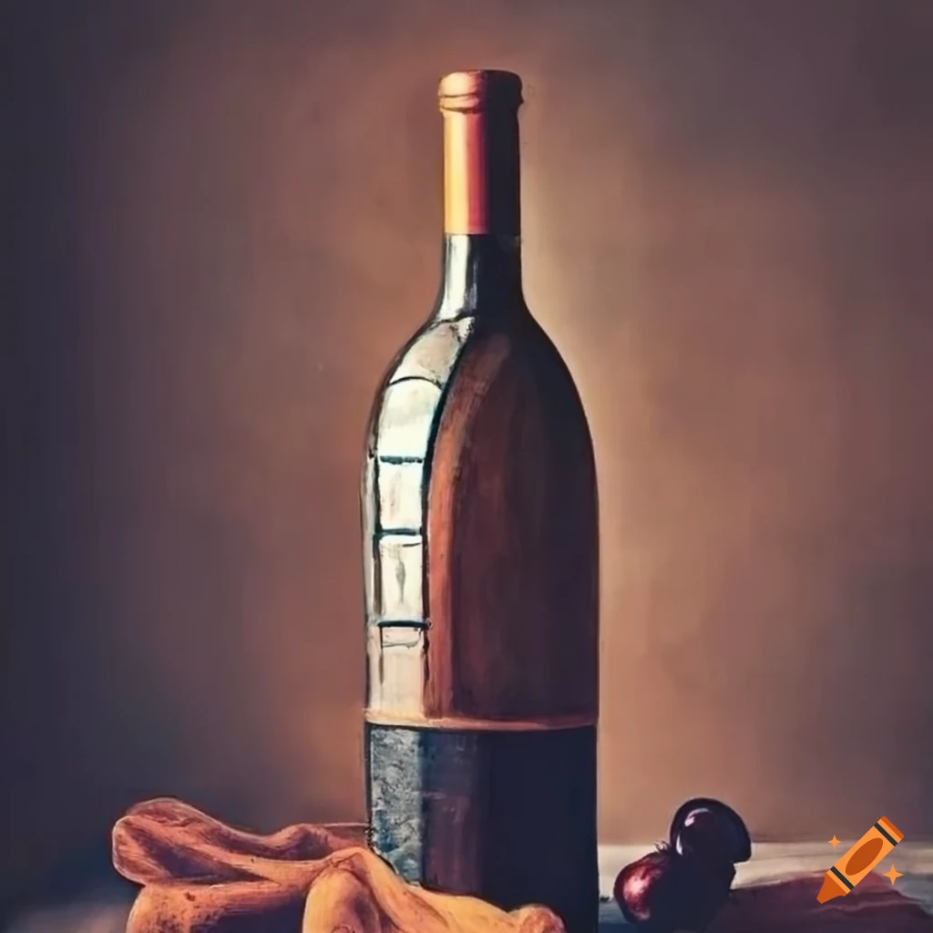 Vintage art of spanish wine bottle on Craiyon