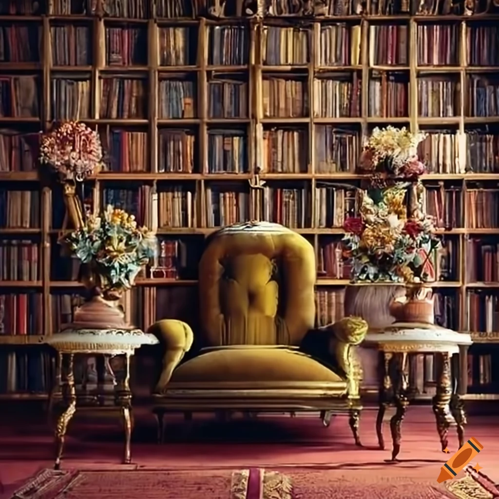 High definition photograph of an intricate vintage bookshelf with