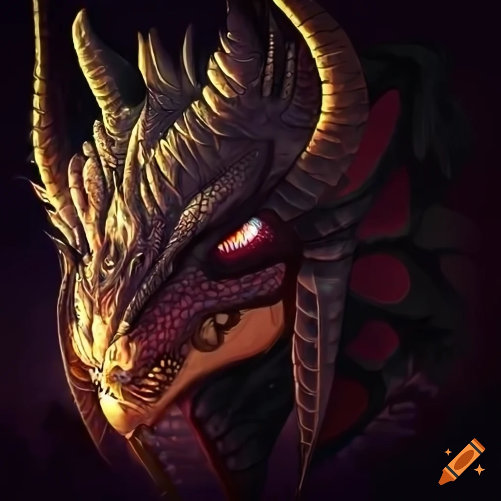 Mythical dragon avatar with eyes