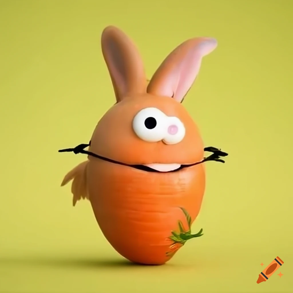 Funny bunny with a carrot on Craiyon
