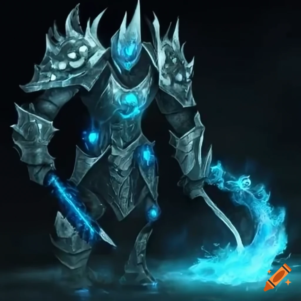 Elemental Knight wielding elemental powers in glowing armor