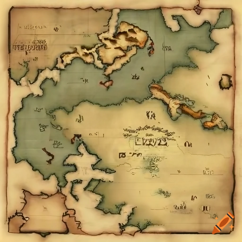 Fantasy map illustration on Craiyon