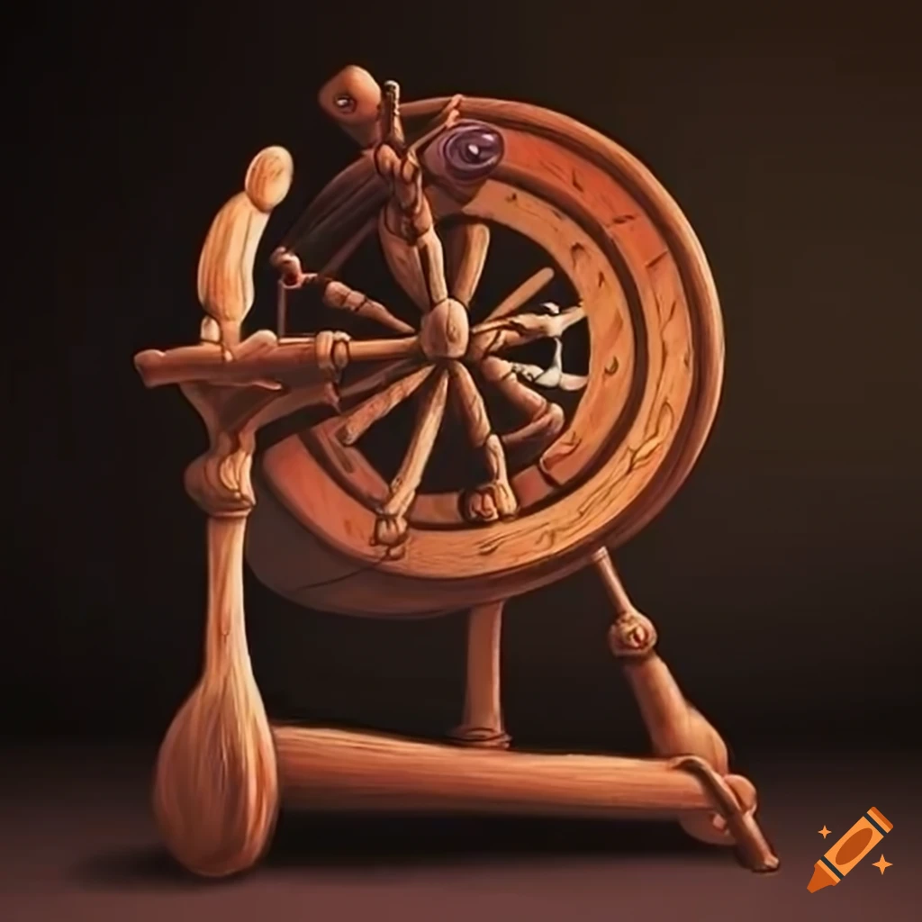 Spinning wheel draw on Craiyon