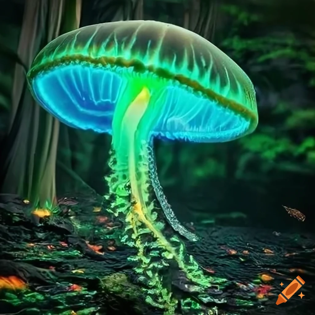 Vibrant fantasy forest with neon rainforest and animated plant life on ...