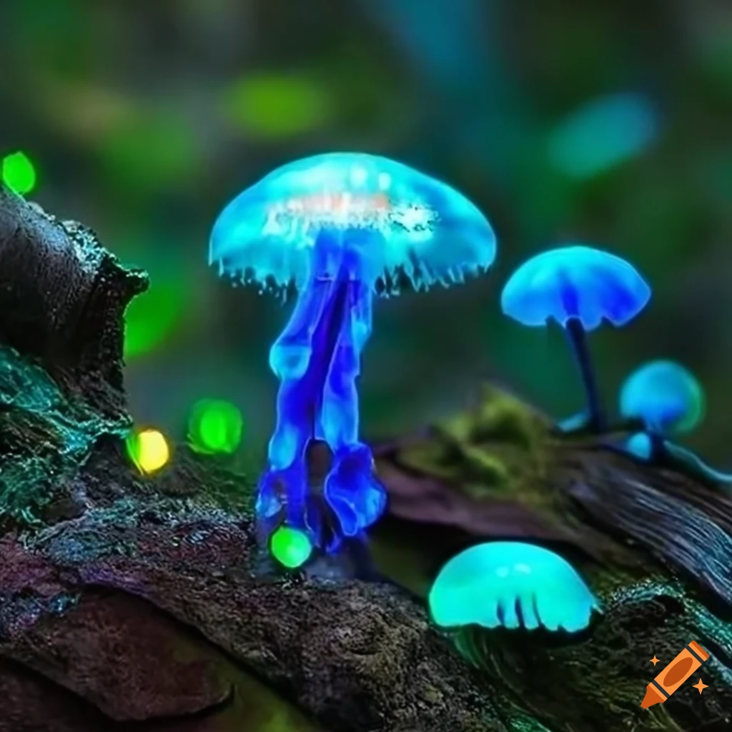 Glowing fairy goddess forest with neon rainforest and vibrant lights on ...