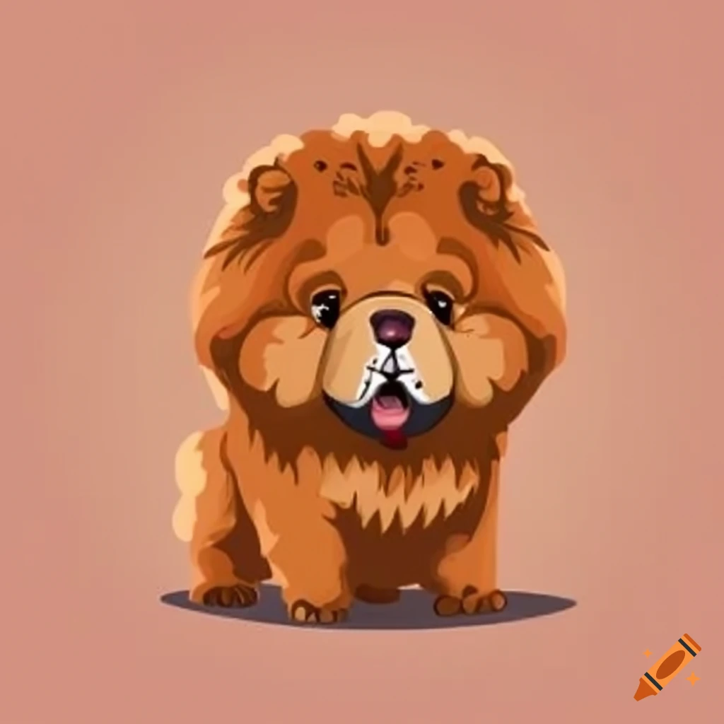 cute-chow-chow-puppy-children-s-character-illustration-on-craiyon